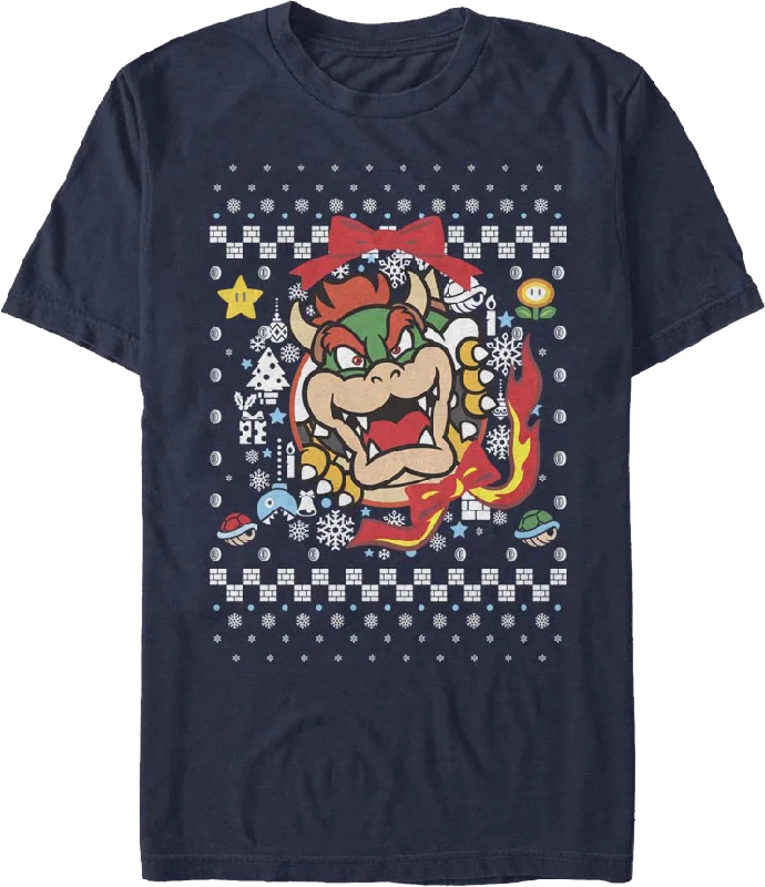 Bowser Ugly Faux Knit Super Mario Bros. T-Shirt