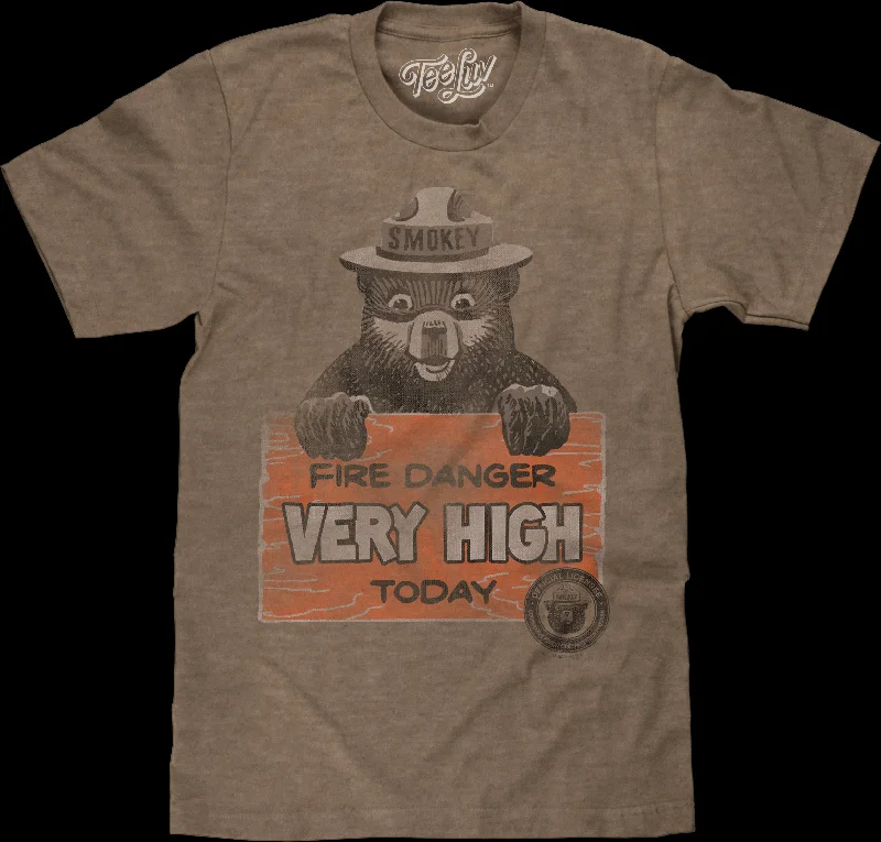 Fire Danger Very High Today Smokey Bear T-Shirt