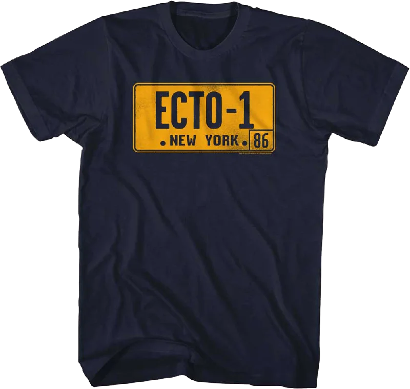 Ecto-1 License Plate Real Ghostbusters T-Shirt