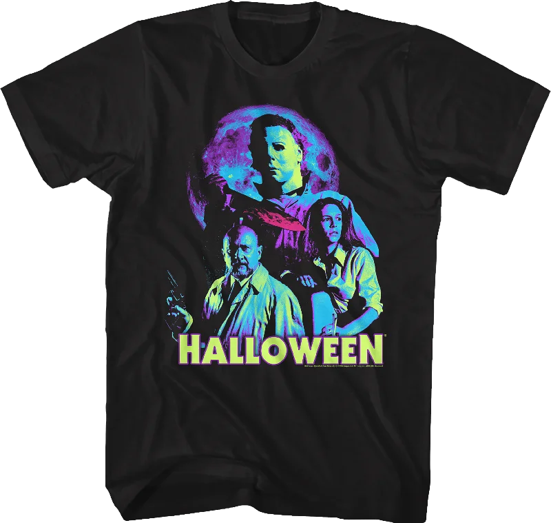 Neon Full Moon Halloween T-Shirt