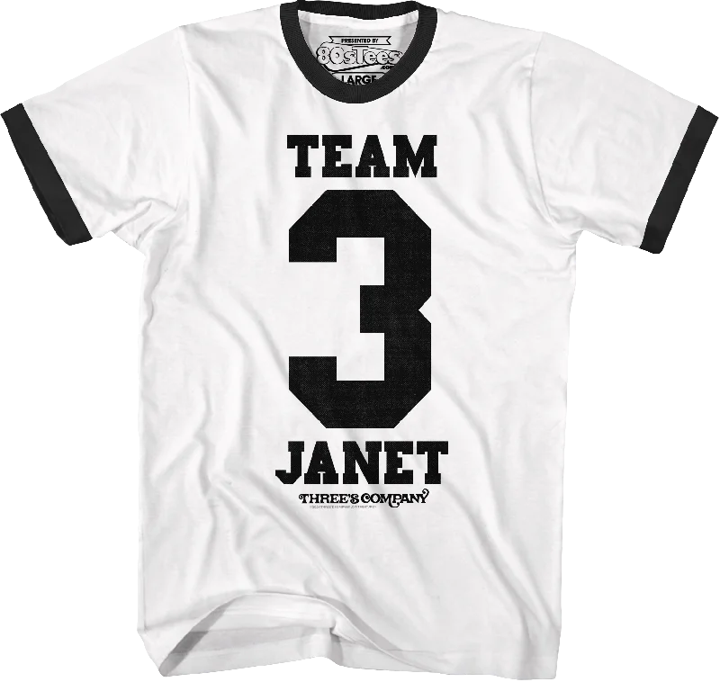 Team Janet Three's Company Ringer Shirt