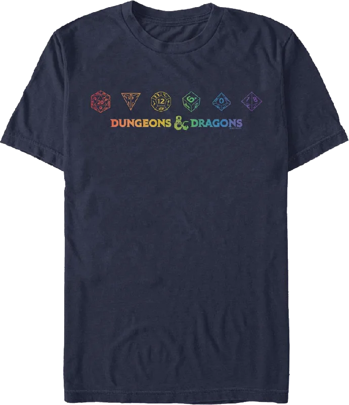 Colorful Rolling Dice Dungeons & Dragons T-Shirt