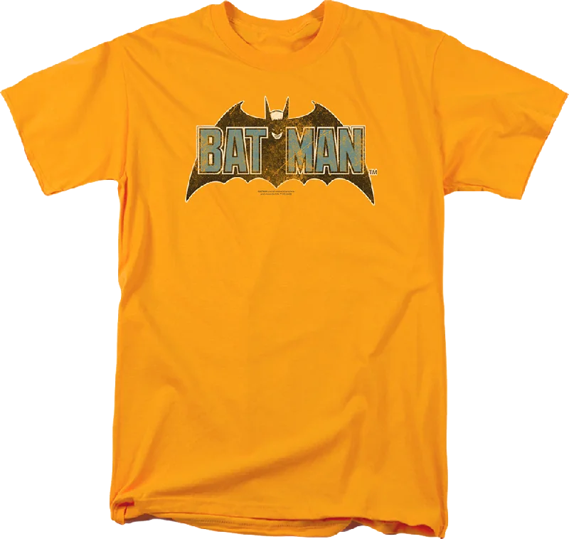 Vintage Gold Batman Logo DC Comics T-Shirt