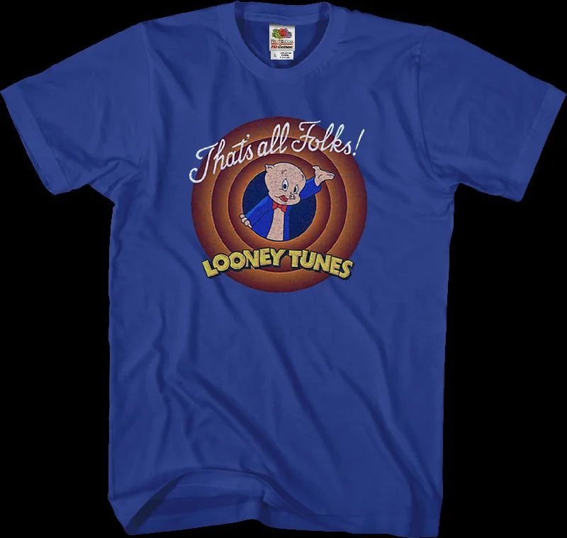 That's All Folks Porky Pig Looney Tunes T-Shirt