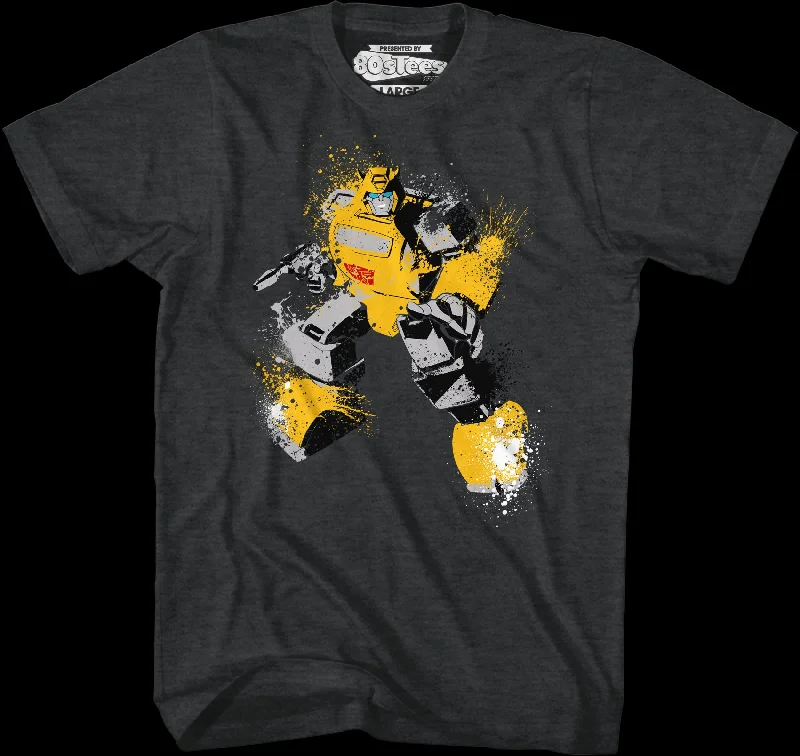 Bumblebee Paint Splatter Transformers T-Shirt