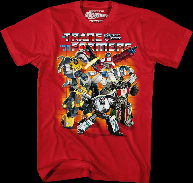 Red Autobots Collage Transformers T-Shirt