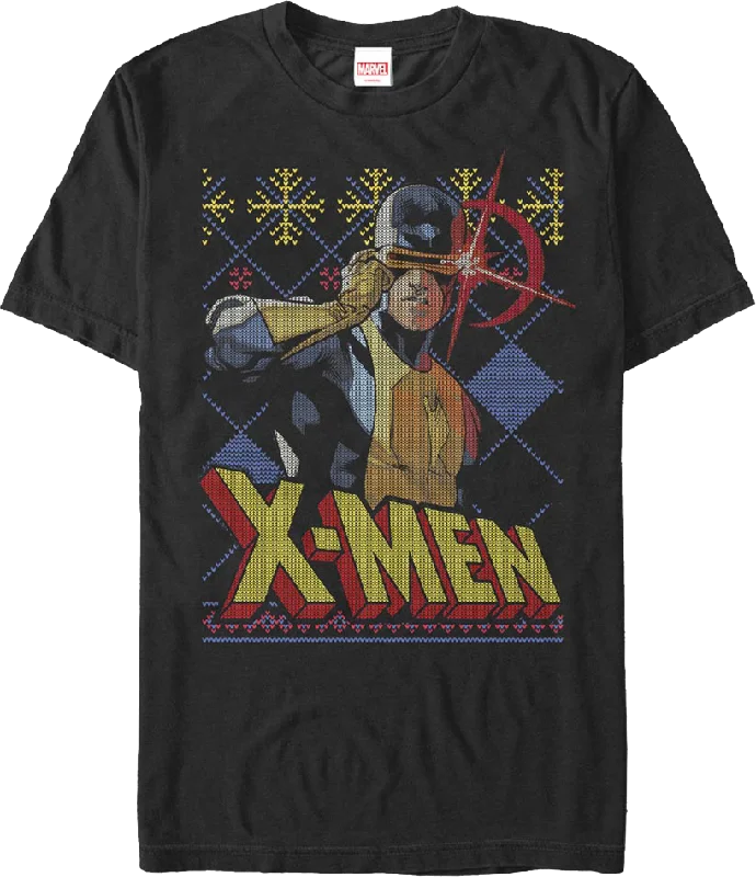 Cyclops Faux Ugly X-Men Christmas Sweater Marvel Comics T-Shirt