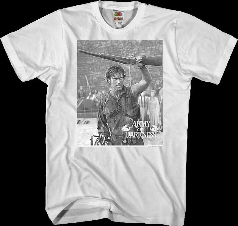 Black and White Boom Stick Army of Darkness T-Shirt