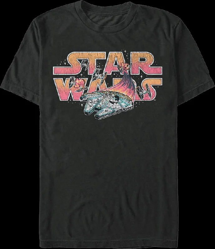 Millennium Falcon Flames Star Wars T-Shirt