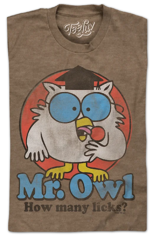 Retro Mr. Owl How Many Licks? Tootsie Pop T-Shirt