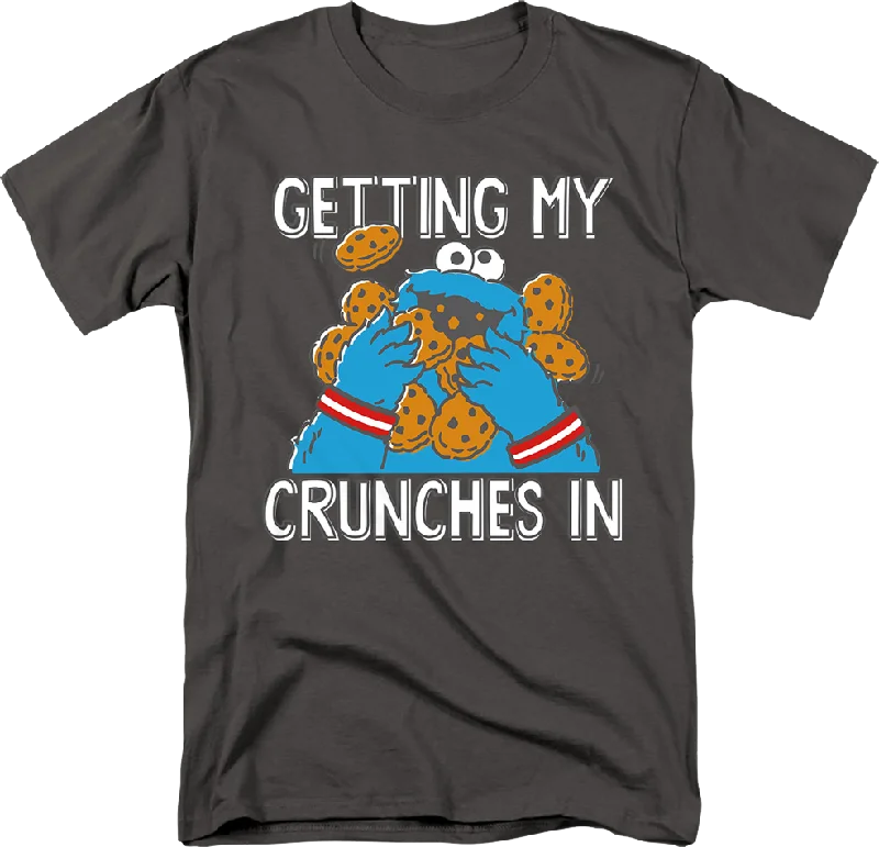 Cookie Monster Getting My Crunches In Sesame Street T-Shirt