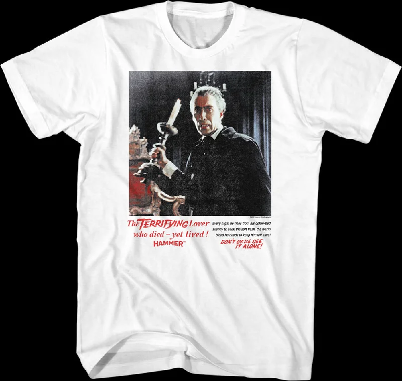 Terrifying Horror Of Dracula Hammer Films T-Shirt