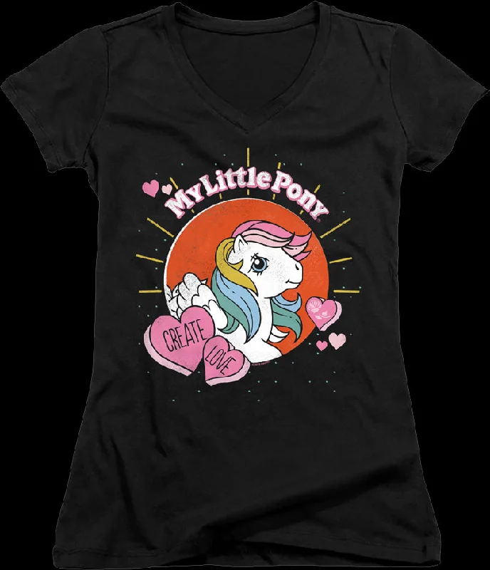 Ladies Create Love My Little Pony V-Neck Shirt