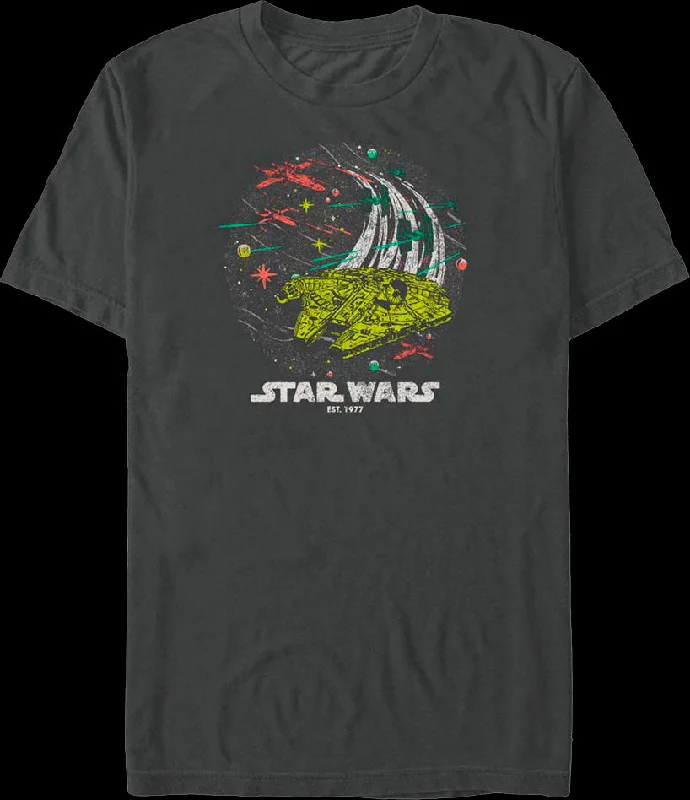 Millennium Falcon Colorful Escape Star Wars T-Shirt