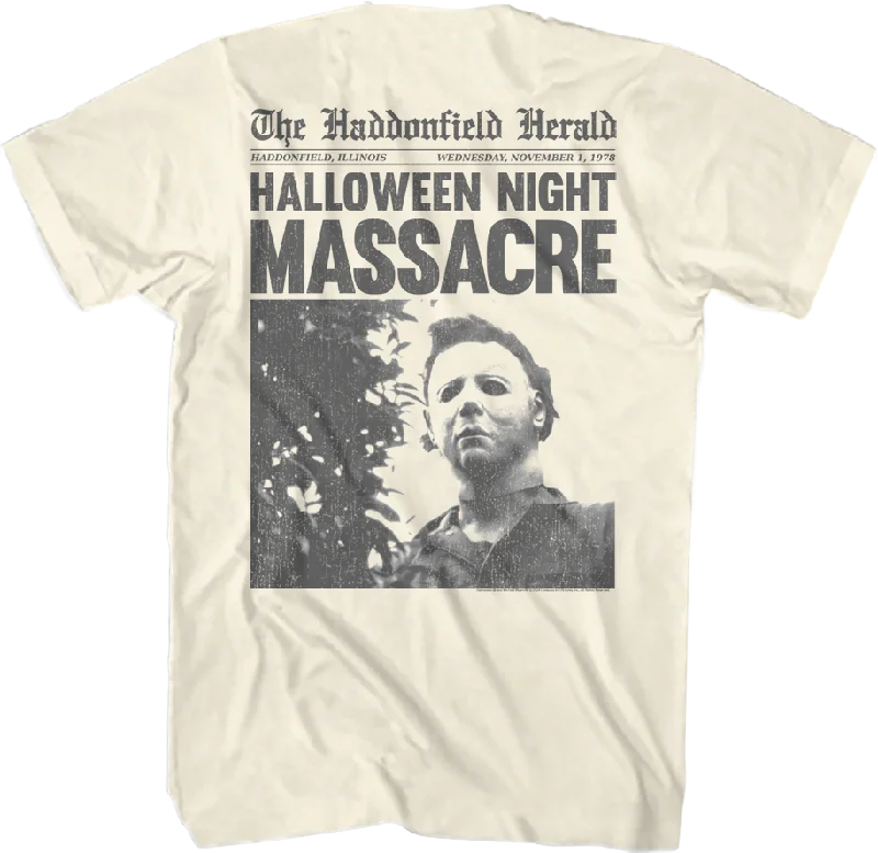 Front & Back Michael Myers Headline Halloween T-Shirt