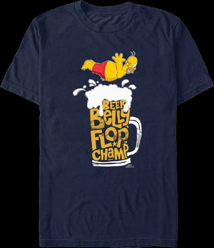 Beer Belly Flop Champ Simpsons T-Shirt