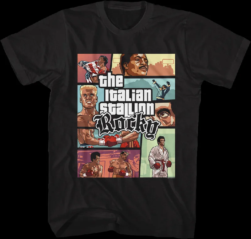 Video Game Panels Rocky IV T-Shirt