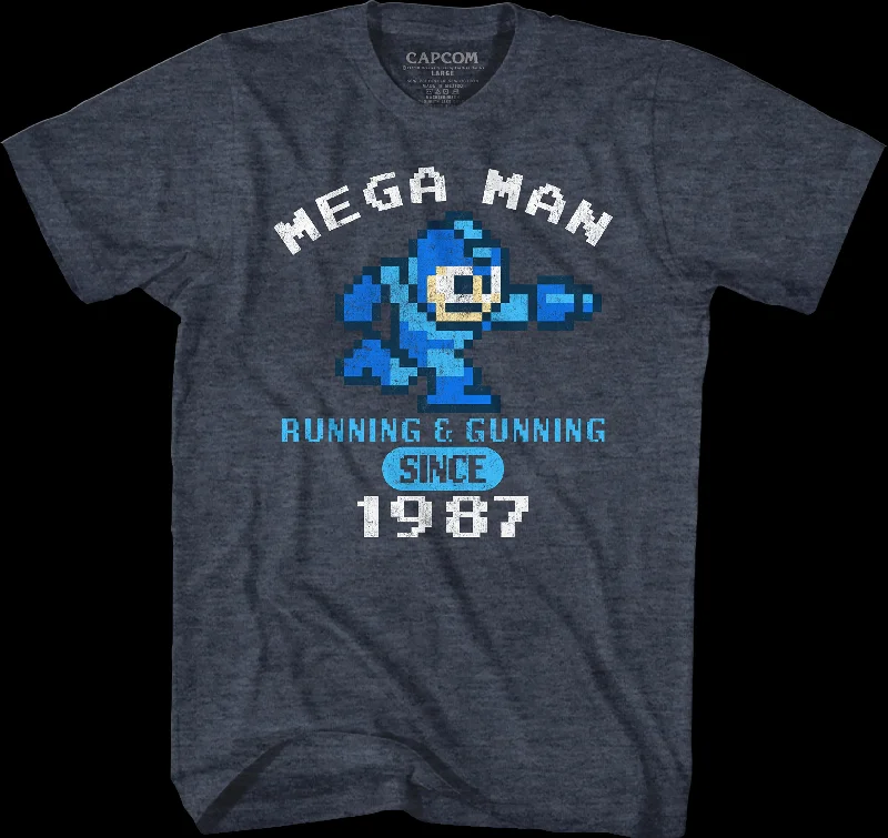 Running & Gunning Since 1987 Mega Man T-Shirt