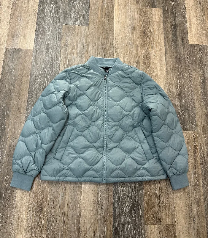 Jacket Puffer & Quilted By Eddie Bauer In Blue, Size: L