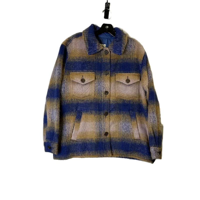 Jacket Shirt By Gap In Blue, Size: L