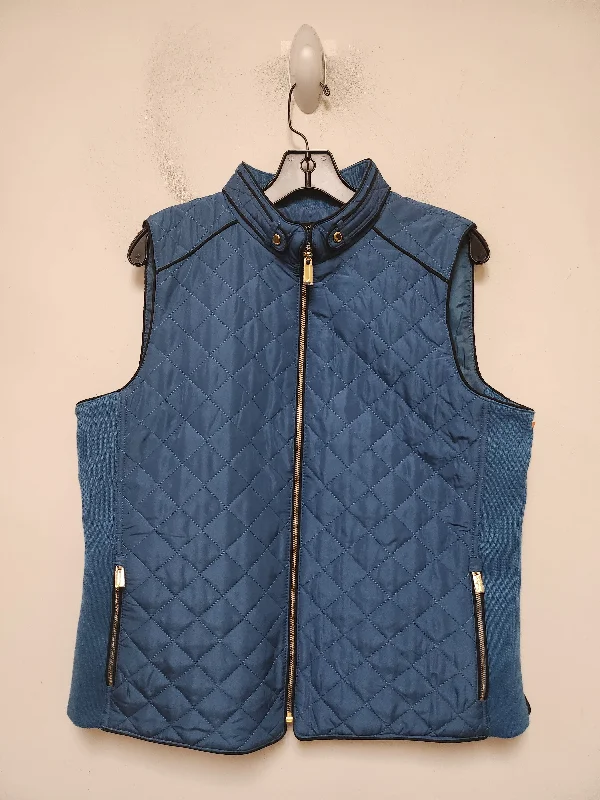 Vest Puffer & Quilted By Jones New York In Blue, Size: L