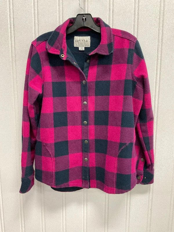 Jacket Shirt By Orvis In Purple, Size: L