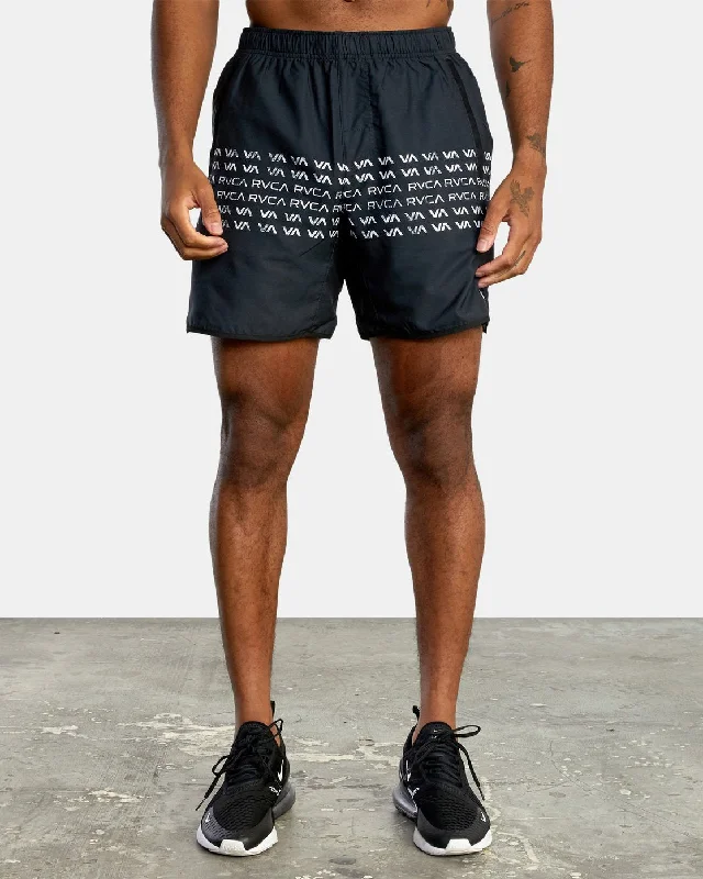 Yogger IV 17" Athletic Shorts - RVCA Wave Black