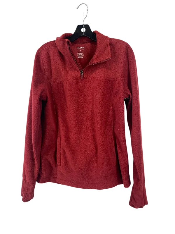 Jacket Fleece By Tek Gear In Maroon, Size: M