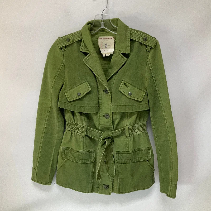 Jacket Shirt By Anthropologie In Green, Size: Xs