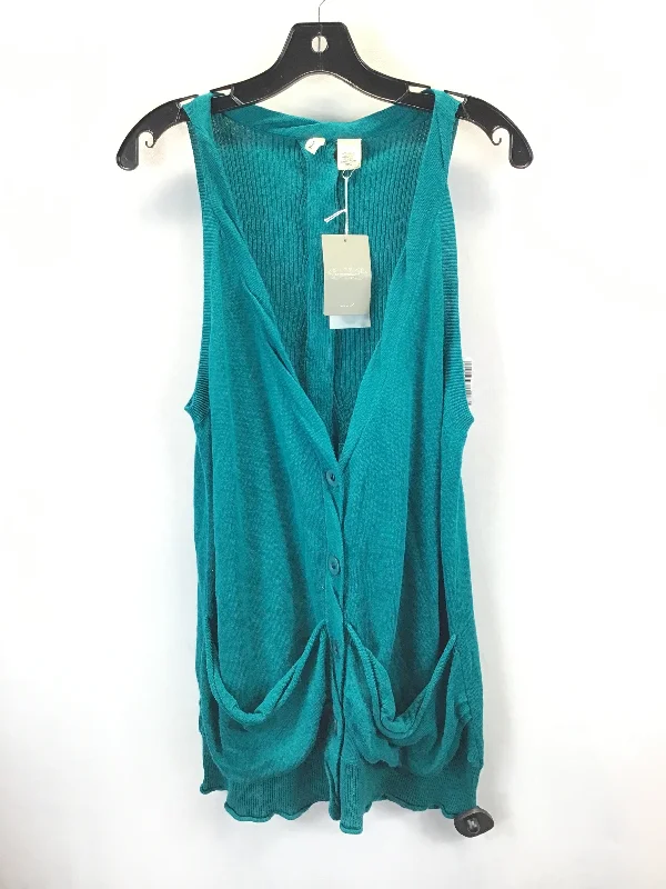 Vest Sweater By Anthropologie In Teal, Size: M