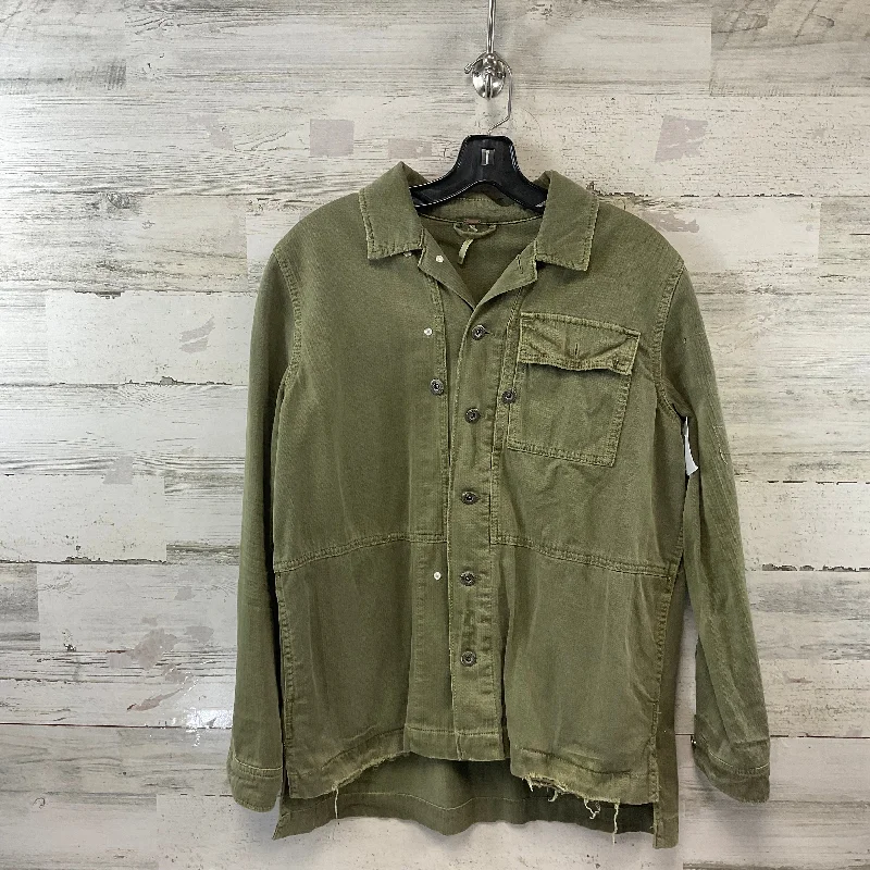 Jacket Shirt By Free People In Green, Size: Xs