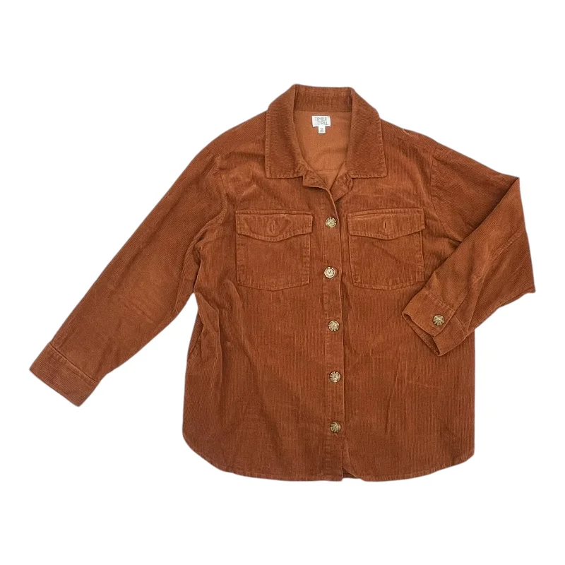 Jacket Shirt By Time And Tru In Brown, Size:Xxl