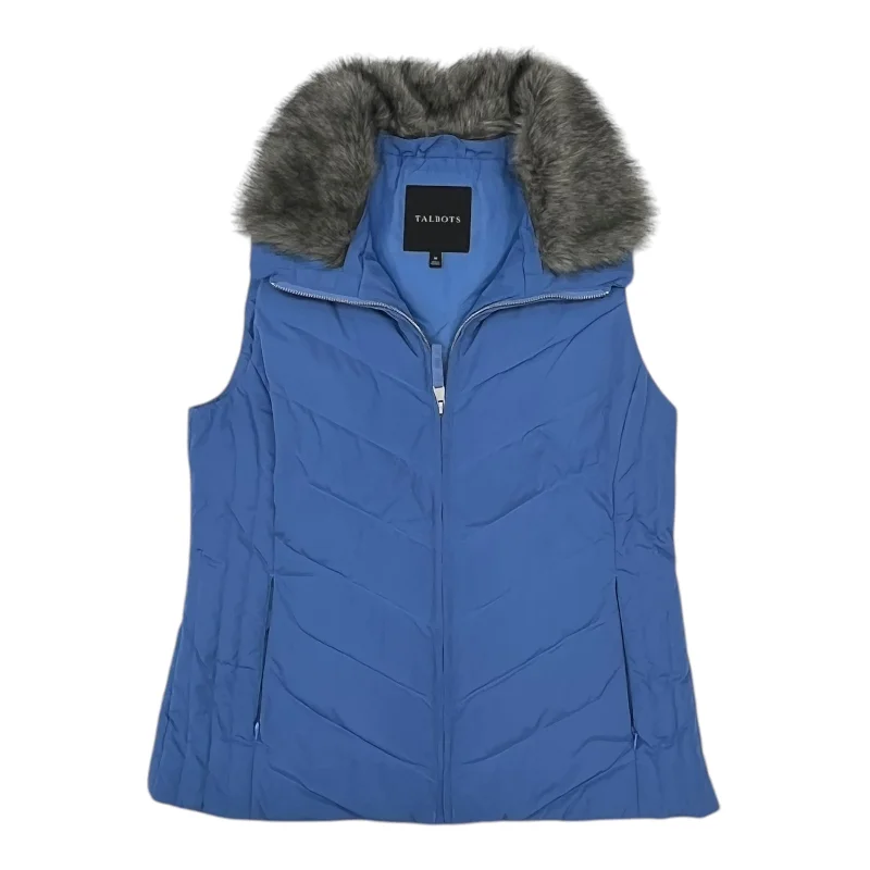 Vest Puffer & Quilted By Talbots In Blue, Size:M