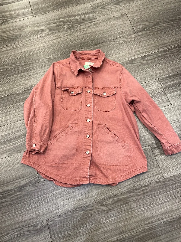 Jacket Denim By Terra & Sky In Pink, Size: 1x