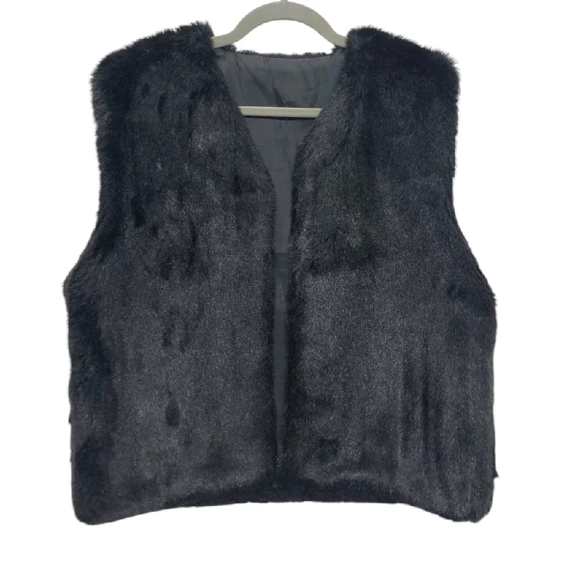 Vest Faux Fur & Sherpa By Xoxo In Black, Size:Xl