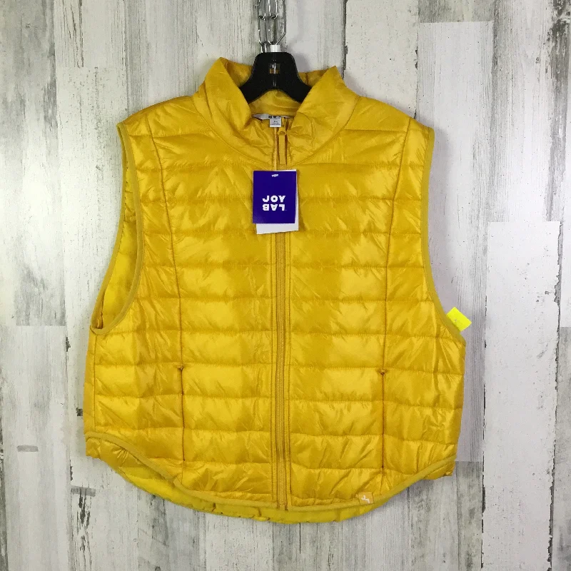 Vest Puffer & Quilted By Joy Lab In Yellow, Size: Xl