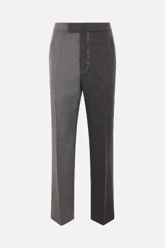 contrast topstitching twill trousers