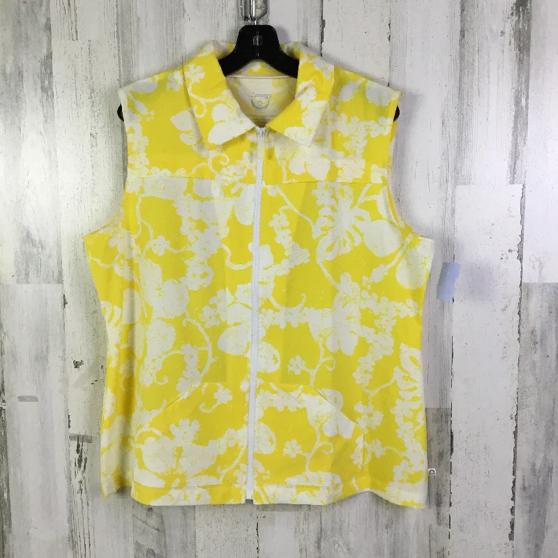 Vest Other By Zenergy By Chicos In White & Yellow, Size: Xl