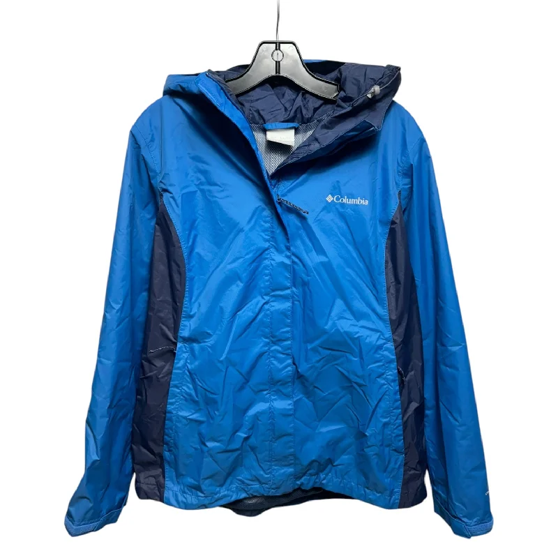 Jacket Windbreaker By Columbia In Blue, Size: L