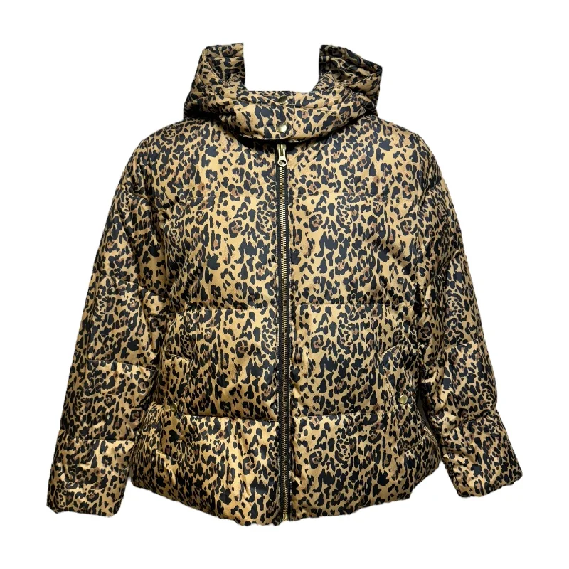 Hooded Jacket Puffer & Quilted By J. Crew In Animal Print, Size: Xxl