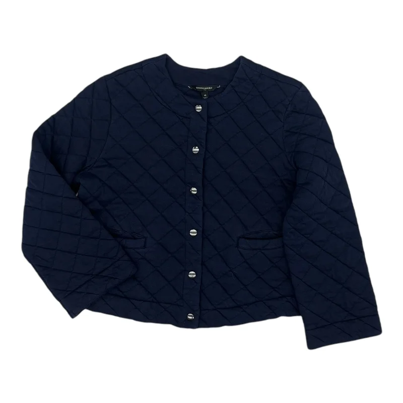 Jacket Puffer & Quilted By Banana Republic In Navy, Size:M