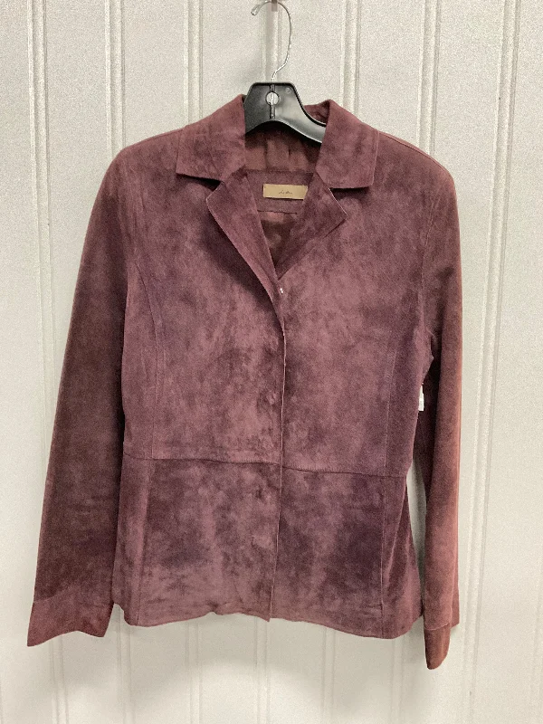 Jacket Leather By Clothes Mentor In Purple, Size: M