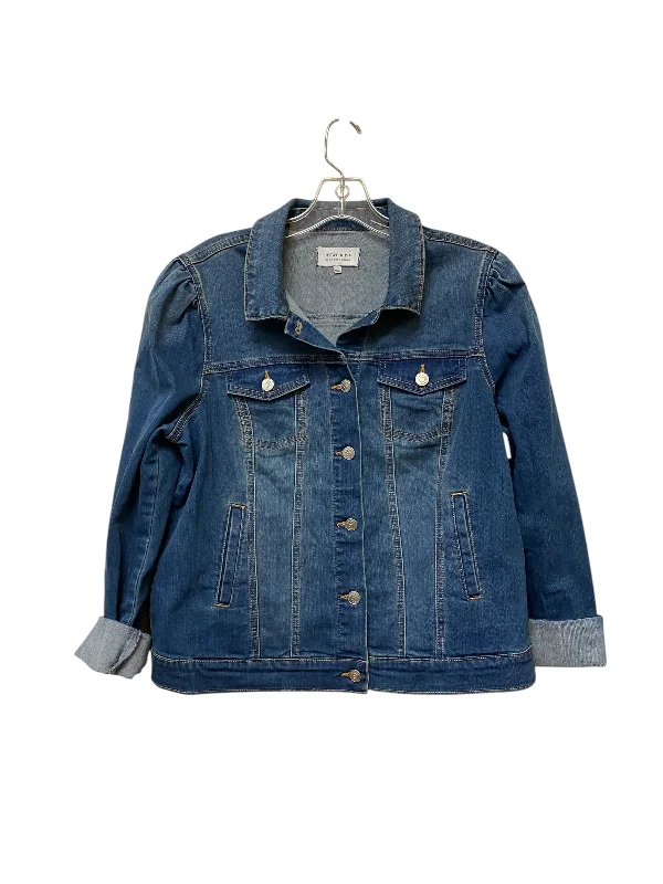 Jacket Denim By Crown And Ivy In Blue, Size: L