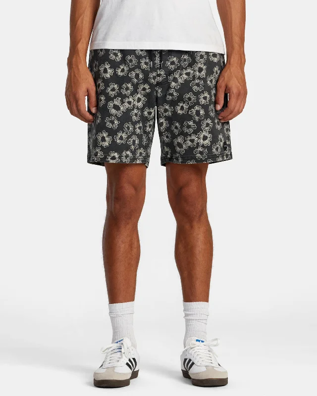 Escape Print 17" Shorts - Black Floral