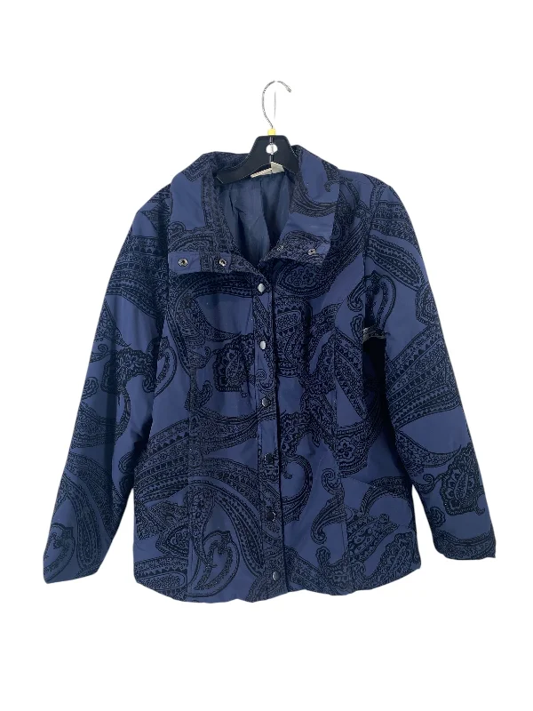 Jacket Puffer & Quilted By Zenergy By Chicos In Navy, Size: 2