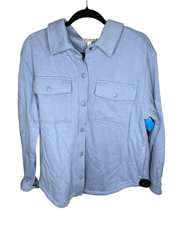 Jacket Shirt By Wonderly In Blue, Size: L