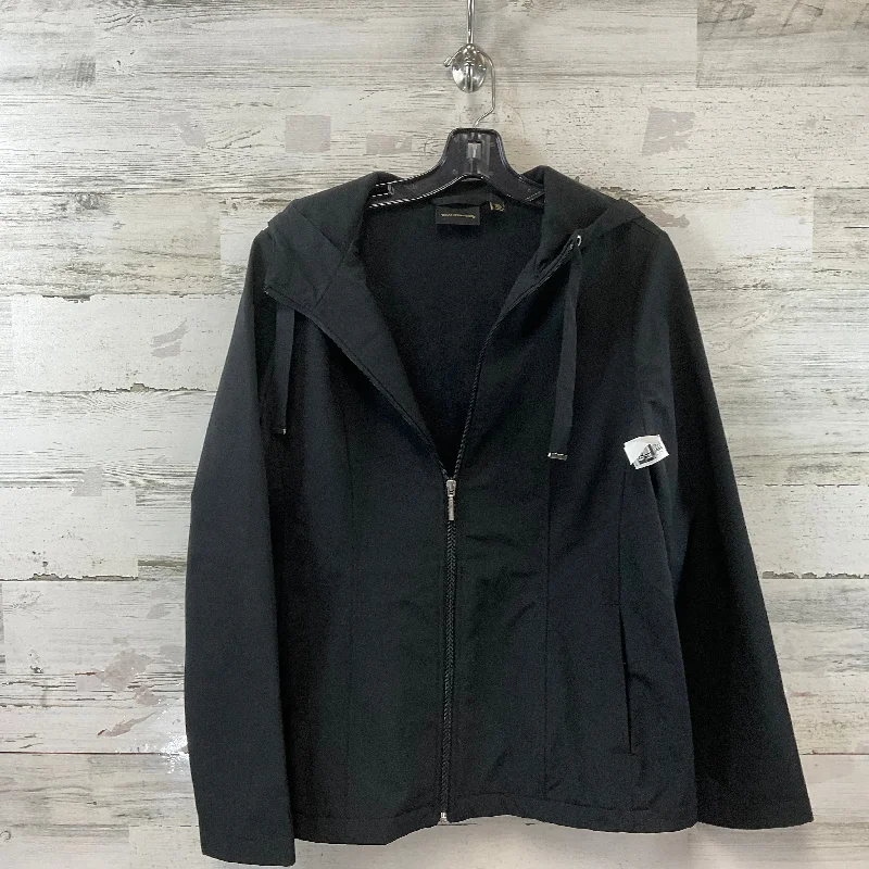 Jacket Windbreaker By Weatherproof In Black, Size: L