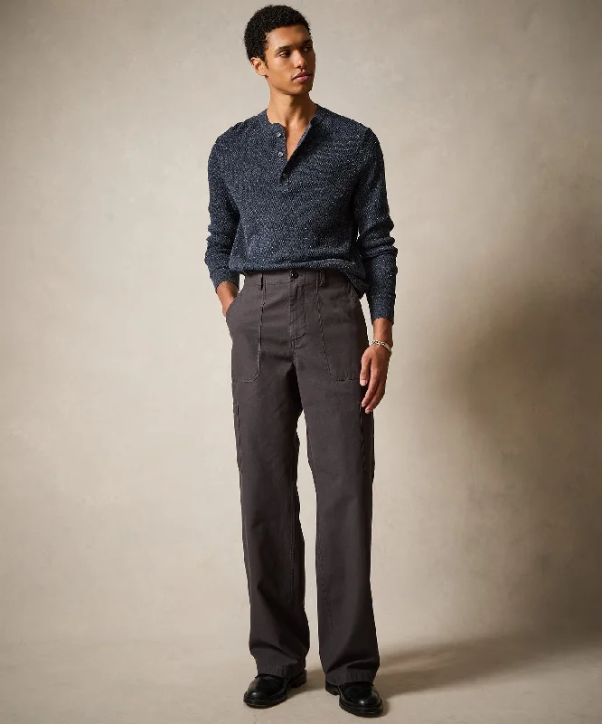 Italian Relaxed Utility Pant in Black