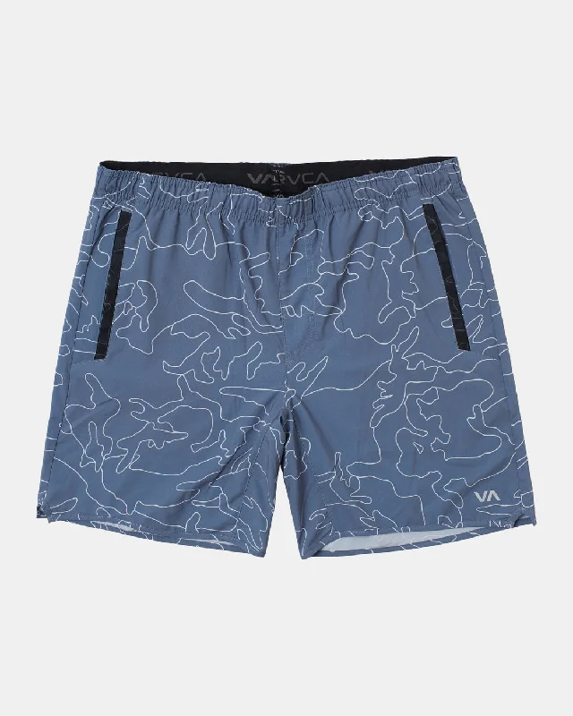 Yogger Stretch 17" Athletic Shorts - Line Camo Blue Slate