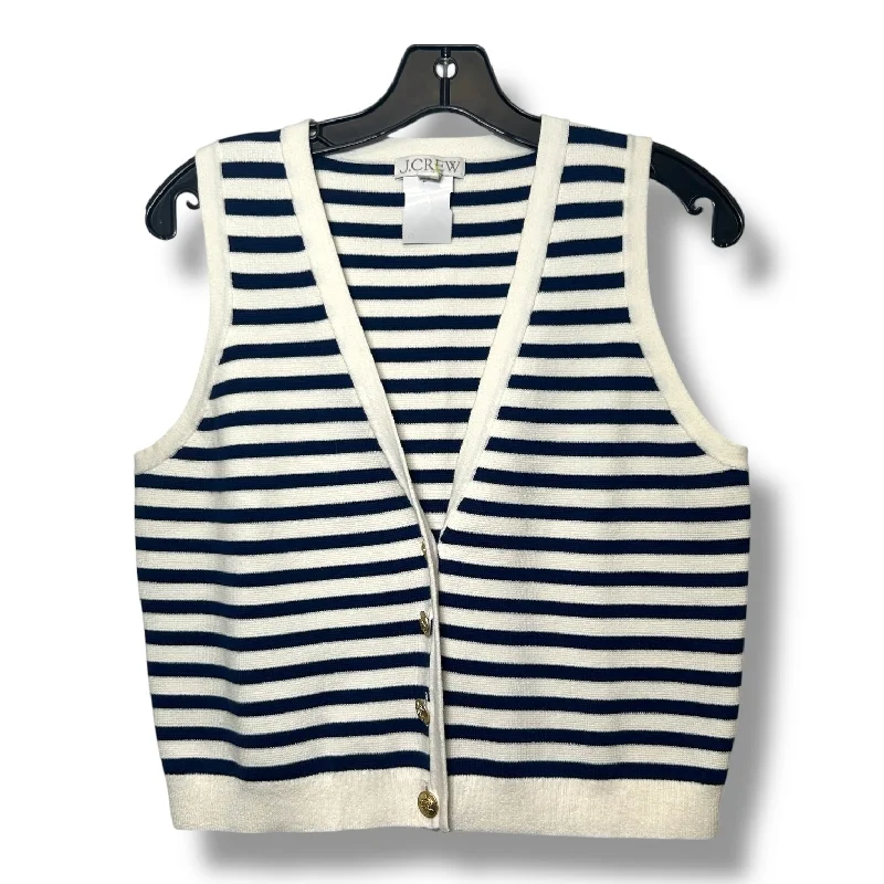 Vest Sweater By J. Crew In Striped Pattern, Size: M